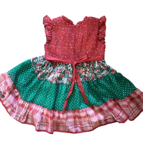 Girls Matilda Jane Holiday Flowy party Event Dress mix media - Picture 2 of 7